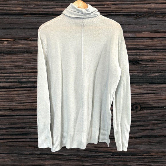 Athleta Blue and Green Cowl Turtleneck Sweater - Picture 2 of 4